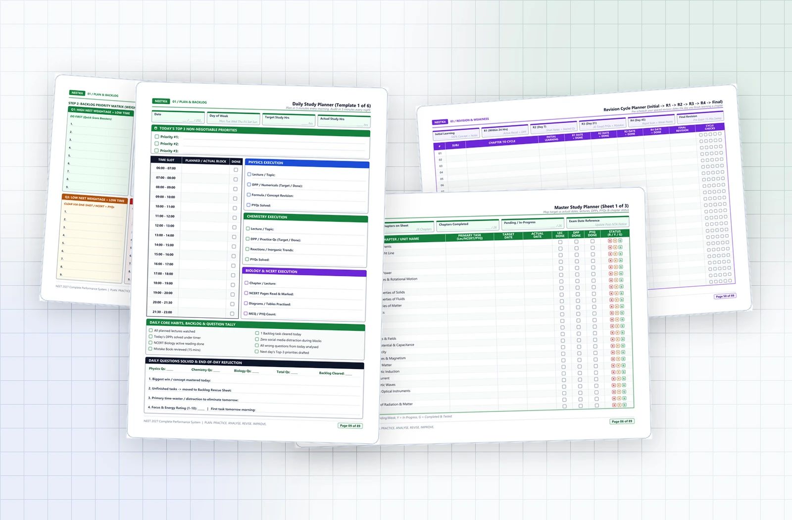 Study Planners, Backlog Rescue & R1–R4 Revision