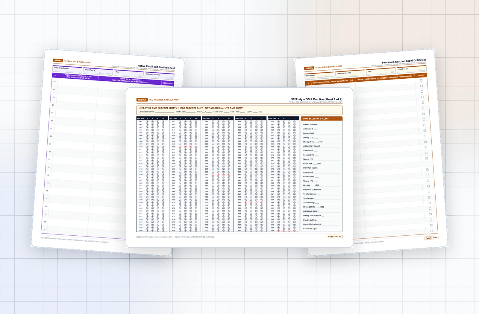 200-Question OMR Sheets & Active Recall Drills